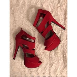 Red Deb Strapy Heels